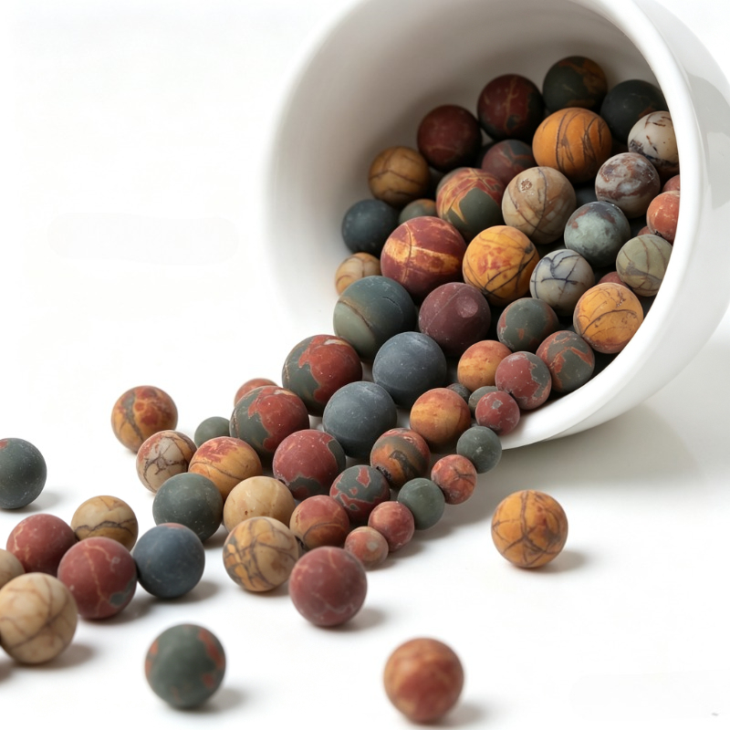 Natural Picasso Jasper Matte Round Stone Beads for DIY Jewelry